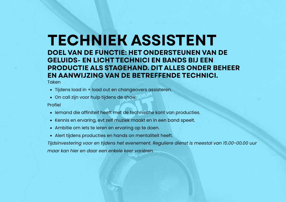 TECHNIEK ASSISTENT